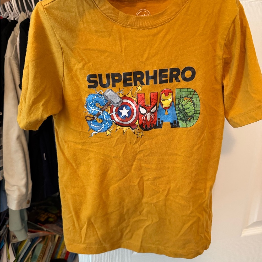 Superhero Squad Graphic Tee - Mustard Yellow